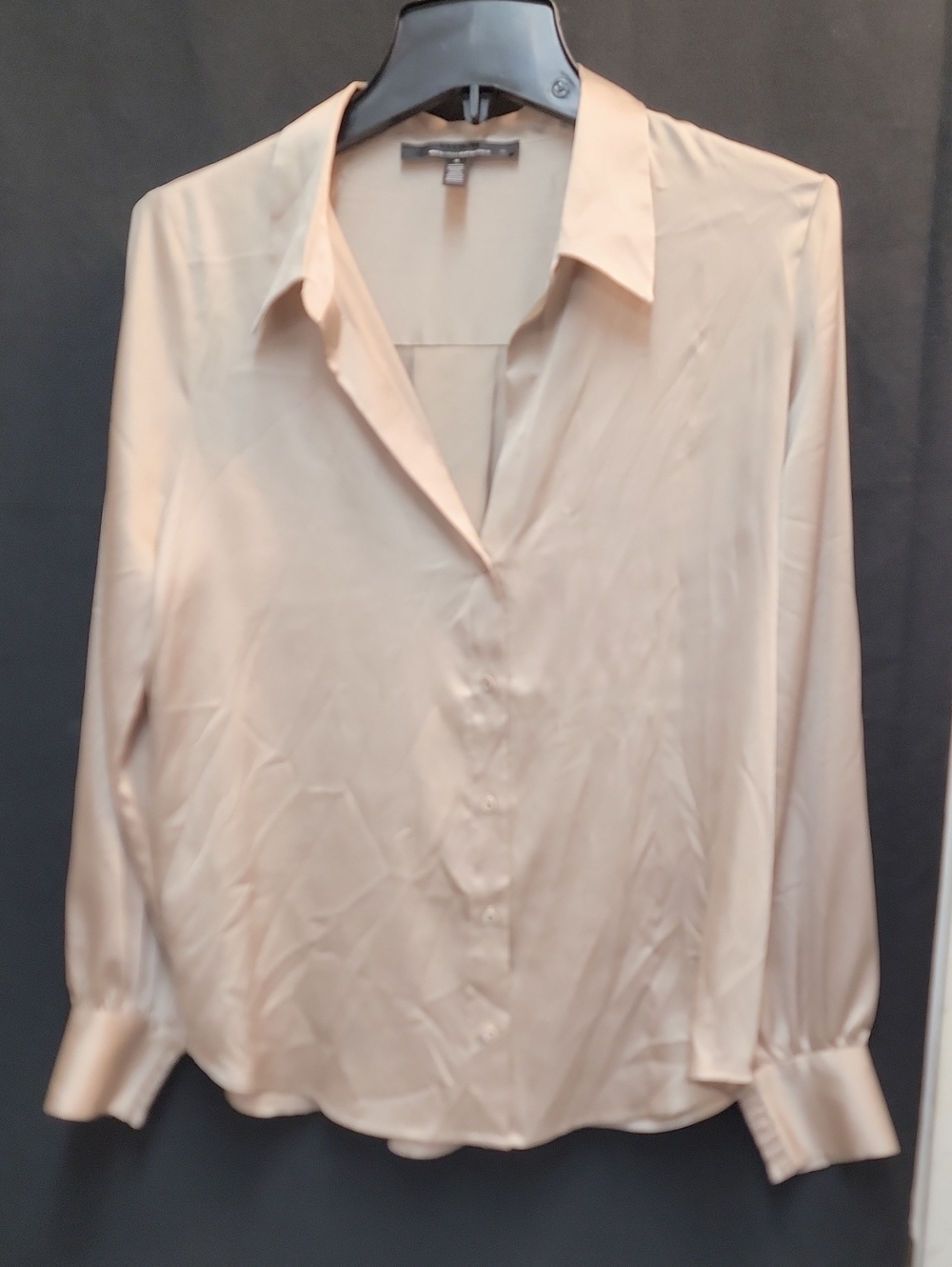 White House Black Market Pale Peach Button-Down Blouse